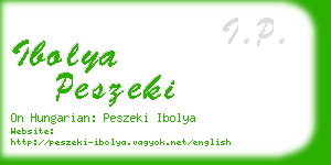 ibolya peszeki business card